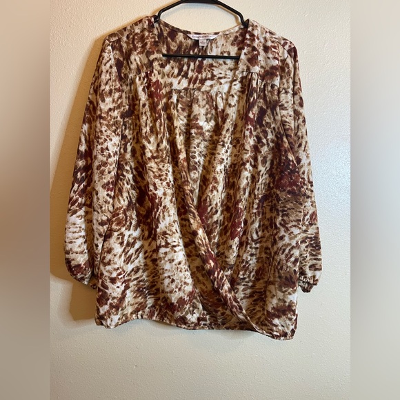 Xl faux wrap animal print blouse - Picture 1 of 4